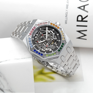 Hot Selling Rainbow Bezel Luxury Alloy Automatic <b>Mechanical</b> <b>Watch</b> for Men - Product Image 6