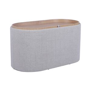 Pouf Contenitore Reversibile in Legno con Vassoio Superiore, Colore Naturale - Categoria Prodotto: Sgabelli e Pouf - Product Image 5