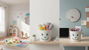 Customised Handwoven Factory Wholesale Cotton Rope Storage Baskets Cute Baby Smile Face With Cover Candy Baskets - Product Image 5