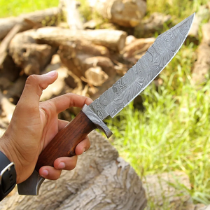 Cuchillos LEGACY BLADES, Cuchillo de Caza Fijo de Acero de Damasco Hecho a Mano, Mango de Madera, para Campamento, Supervivencia al Aire Libre, Fabricante OEM - Product Image 4