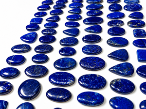 Wholesale Natural Lapis Lazuli Oval Cut Cabochons Customized Size Polished Blue Gemstones Pendants with Color Play Effect - Product Image 5