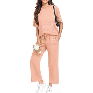 Conjunto coordinado para mujer en color personalizado, hecho de algodón/poliéster, tela ligera y transpirable, conjunto coordinado para venta en línea. - Product Image 2