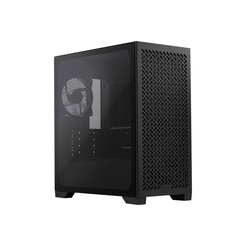 Black, glass side panel, fanless