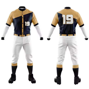 Uniformes de Béisbol Personalizados para Adultos, Conjuntos de Ropa Deportiva de Softbol al por Mayor, Conjuntos de Uniformes de Béisbol Transpirables con Estampado para Hombre - Product Image 3