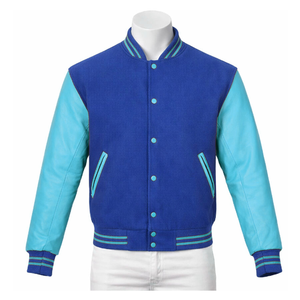 Veste varsity matelassée unisexe, col mandarin, tissu en toile, coupe régulière, manches longues, extérieur en laine/viscose, coupe-vent, à capuche, hiver - Product Image 4