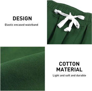 Shorts de sport pour homme, style streetwear, en toile 100% coton, taille élastique, respirant, séchage rapide, pour l'entraînement, la remise en forme, la course à pied - Product Image 6