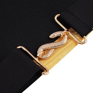 Delantal Masónico Formal Single Star Trader con Diseño de Corona Dorada y Cuadrado, Bordado en Negro y Dorado, Accesorio de Regalia para Logia Four Seasons - Product Image 4