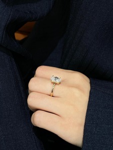 แหวนเพชรทรงรี 2.3 กะรัต คุณภาพพรีเมียม เพาะเลี้ยงในห้องปฏิบัติการ รับรองโดย IGI ตัวเรือนทองคำขาว 14K แหวนหมั้นสำหรับผู้หญิง ของขวัญเครื่องประดับ - Product Image 6