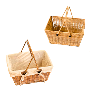Eco-Friendly Wicker <b>RATTAN</b> <b>Storage</b> <b>Basket</b> with Metal Frame and Cotton Liner for Laundry and <b>Storage</b> - Product Image 1