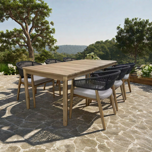 Huy Gia ensemble de table à manger moderne en bois de teck massif meubles de restaurant durables essentiels pour la cuisine fabriqués au Vietnam - Product Image 3