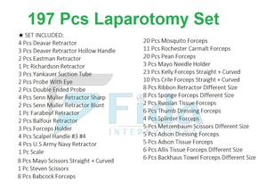 Fida 2026 Tredning - Juego de 197 Instrumentos Quirúrgicos para Laparotomía, Acero Inoxidable, Kit de Cirugía Abdominal, Certificado CE, Garantía de por Vida ENT - Product Image 6