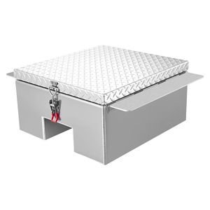 Cassetta Portautensili Robusta in Alluminio per Cassone Camion con Vano Portaoggetti in Acciaio Diamantato e Ruote, Supporta 220 Libbre - Product Image 1