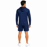 Ensemble de survêtement respirant haute performance, couleur unie, anti-transpiration, manches longues, protection UPF50, en polyester, pour le sport, anti-chaleur