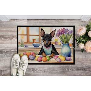 New Outdoor Indoor 18H X 27W Non-Slip Low Pile <b>Doormat</b> Easter Manchester Terrier Decorative <b>Washable</b> Rug for Entryway Front Door - Product Image 2