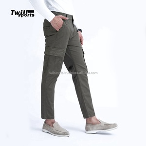 กางเกงคาร์โก้ผ้าแคนวาสโพลีเอสเตอร์ 100% คุณภาพสูงสำหรับผู้ชาย ยี่ห้อ Twill-Sports OEM แห้งเร็ว ระบายอากาศได้ดี  โลโก้สั่งทำได้  กระเป๋าหกช่อง สไตล์ลำลอง - Product Image 6
