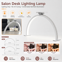 Lampe de Table LED Demi-Lune Beauté 75Cm, Prise UK, Verte, Or et Rose, pour Ongles