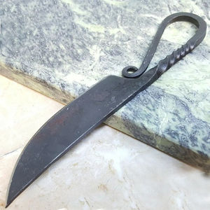 Couteau de cuisine multifonctionnel Burraq DIY fait main, de qualité industrielle, antique, médiéval, en acier Damas forgé à la main, épaisseur personnalisée - Product Image 5