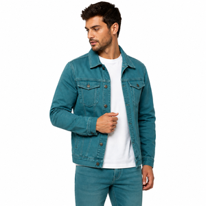Veste en jean élégante pour homme, offrant une construction durable, une mobilité confortable et un style polyvalent pour les looks décontractés et urbains. - Product Image 1