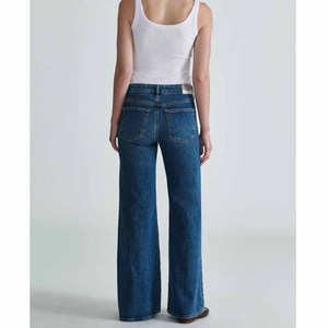 Jean décontracté taille haute pour femme, coupe droite, délavé clair, avec déchirures aux genoux – Nouvelle collection - Product Image 2