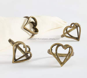 <b>Rustic</b> hammered antique look metal napkin ring for holiday <b>dining</b> <b>table</b> decoration with natural <b>farmhouse</b> inspired design - Product Image 5