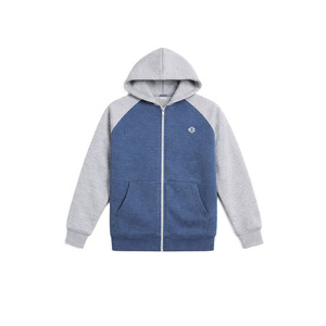 เสื้อฮู้ดซิปตัดต่อผ้าคอตตอนผสมสไตล์สตรีทแวร์ แขนเสื้อแบบแร็กแลน  สำหรับผู้ชาย  รับสกรีนโลโก้  ทรงลำลอง สไตล์ชุดวอร์ม - Product Image 4