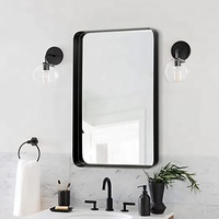 Miroir de salle de bain mural personnalisé, durable et léger, avec cadre en métal, design Art Déco, noyau en MDF - Artisanat AK