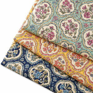 Muestra Gratuita de Tela Popelina de Algodón Peinado Ecológico Estampada Digitalmente Personalizada Estilo Años 80 para Camisas y Vestidos - Product Image 3