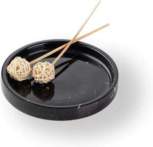 Plateau de service décoratif noir pour fruits, idéal pour salle de bain, cuisine, table de chevet, porte-bijoux et bagues, élégant accent de table. - Product Image 1