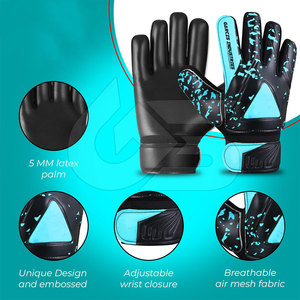 Gants de gardien de but en cuir durable avec sangle de poignet réglable, antidérapants, imperméables - Utilisation en extérieur en stock - Product Image 2