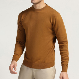 T-shirt décontracté pour homme à col montant, coupe oversize, couleur unie, 100 % coton, écologique, production en gros - Product Image 4