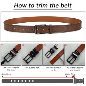 Cinturón de Cuero Genuino de Marca de Moda, Nuevo Estilo, para Jeans, Cinturón de Cuero para Hombre, Hebilla Personalizable de Lujo, Moldeado en una Sola Pieza, Duradero - Product Image 5