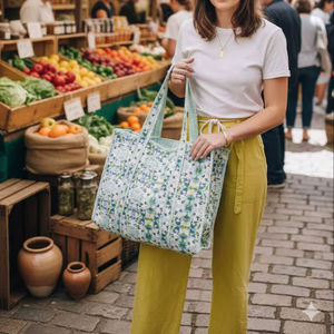 Sac fourre-tout en coton 280g Advik imprimé à la main/numériquement pour femme, écologique, réutilisable, pour le shopping, les voyages, la plage, utilitaire, intérieur/extérieur - Product Image 4