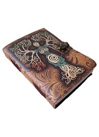 Livre de sorts vierge d'ombres Journal avec fermoir à serrure Vintage fait à la main en cuir véritable mère de terre impression carnets de notes de sorcellerie