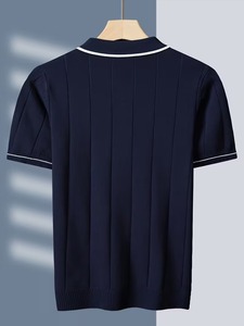OEM ODM T-shirt Homme Uni à Fermeture Éclair en Tissu Côtelé Premium Manches Courtes Respirant Décontracté pour l'Été et le Quotidien - Product Image 6