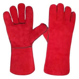 Premium Quality Cowhide Split Leather Safety <b>Gloves</b> Reflective Industrial Hand Protection with Heat Spark Resistance - Product Image 2