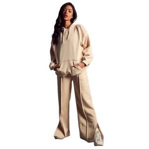 Survêtement court en coton décontracté pour femme, combinaison de sport de jogging, automne et hiver - Product Image 6