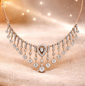 Collier pendentif halter en or rose 14 carats plaqué or, diamant certifié IGI, pour femme, bijoux d'anniversaire - Product Image 5