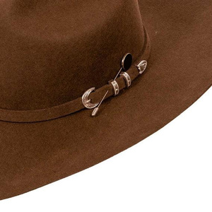 Chapeau de cowboy à large bord en laine 100% marron - Unisexe, adulte, décontracté, extérieur, quatre saisons - Product Image 6