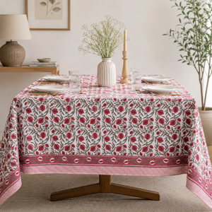 Indian Handmade Premium Quality Eco-friendly Floral Pattern Cotton <b>Table</b> <b>Cover</b> Modern Style for Wedding Use - Product Image 1
