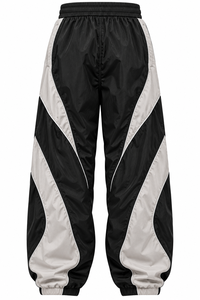 Even You Unisex Vintage Color Block Tracksuit <b>Pants</b> Drawstring <b>Wide</b> <b>Leg</b> Jogger windbreaker for Streetwear - Product Image 5