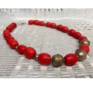 Collier multicolore en résine perlée, bijou rond tendance, accessoire de mode pour mariage - Product Image 3