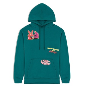 เสื้อฮู้ดแบบสวมหัวสำหรับผู้ชายเสื้อมีกระเป๋าด้านหน้าพิมพ์ลายปักสีสันสดใสสำหรับฤดูหนาว - Product Image 1