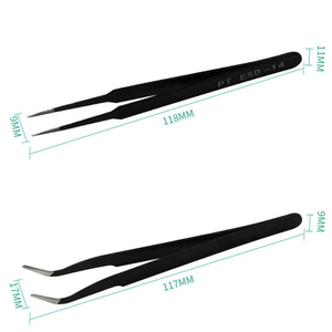 Pinzas Profesionales de Alta Calidad Antimagnéticas de Acero Inoxidable de 10 mm de Longitud con Punta Lisa para Extensiones de Pestañas, Kit de Marca Privada - Product Image 6