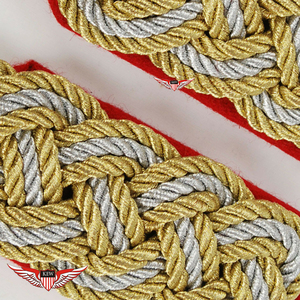 KEW <b>Braided</b> Epaulettes Gold Silver Red Fabric Luxury Shoulder Boards Durable Epaulettes Garment <b>Accessory</b> - Product Image 2