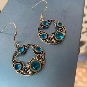 Piedra Preciosa de Plata Alemana con Corte de Pera Moderno Estilo Lágrima Panal Azul para Mujer, Calidad AAA, Precio de Mayoreo, Venta Caliente - Product Image 1