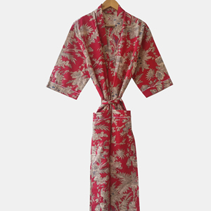 Kimono de Lujo con Estampado de Jungla, 100% Algodón, Bata Larga Hecha a Mano con Motivos Animales, Ropa de Dormir, Fabricante de Fábrica, Venta al Por Mayor - Product Image 1