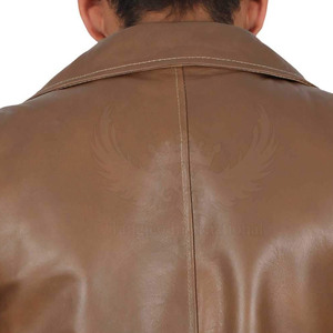 Premium Quality <b>Men's</b> <b>Long</b> Leather <b>Coat</b> Waterproof & Eco-Friendly Winter Warmth Soft Durable Material Stylish Modern Look - Product Image 6