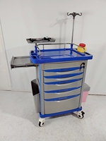 Chariot de médication infirmier en ABS de qualité supérieure avec bacs de rangement transparents, porte-étiquettes et 4 roulettes silencieuses pour une gestion précise en milieu hospitalier et pharmaceutique