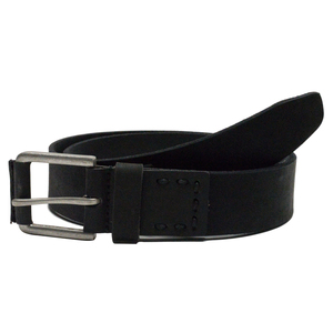 Black Genuine Leather <b>Belt</b> <b>Men</b> Formal Pin Buckle Silver Rectangular Durable Solid Color - Product Image 2