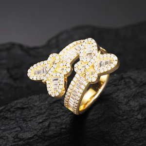 18k Gold Lab Grown Diamond Filled Iced Baguette Cut Hip Hop <b>Ring</b> for <b>Men</b> Women Customizable Weight IGI Certified Luxury - Product Image 2